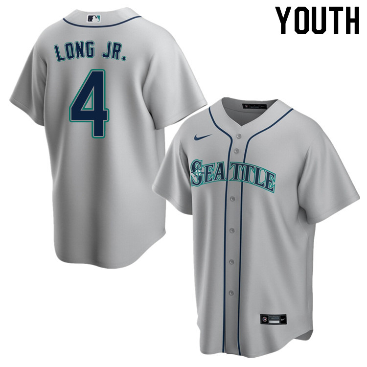 Nike Youth #4 Shed Long Jr. Seattle Mariners Baseball Jerseys Sale-Gray